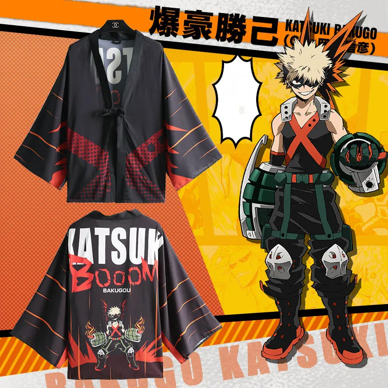 Мой герой Academia плащ юката Косплей Костюм Boku No Hero Bakugo Katsuki Todoroki Shoto мужские и