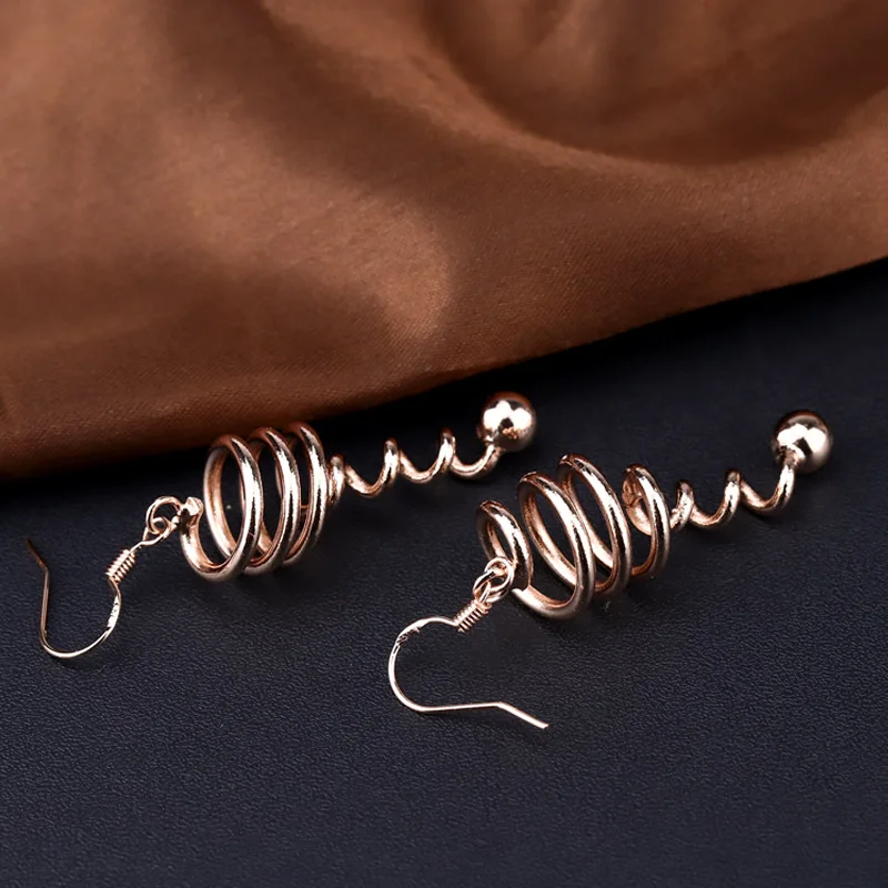 Женские Винтажные висячие серьги boucle d'oreille модные вращающиеся металлические с