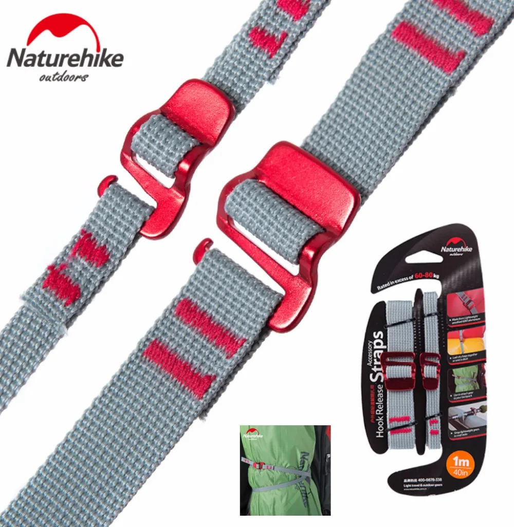 Naturehike 2 шт переносной багаж, ремень для палатки, ремень с зажимом, дорожный багажный рюкзак, спальный мешок, ремни, Пряжка из сплава