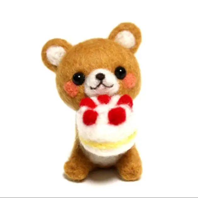 Pack Bear Cakes for Gifts wool needlepoint kit felt needle felting decoration craft needlecraft DIY | Дом и сад