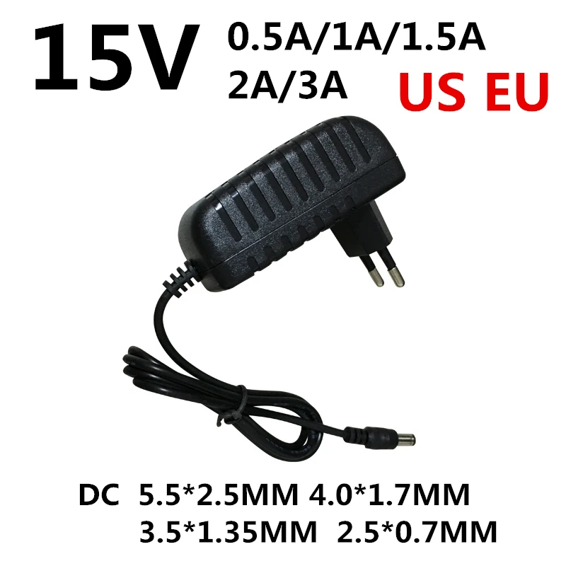 Dc 15v 0.5a 1a 1.5a 2a 3a Ac 100-240v Converter Power Adapter 15 V Volt Charger Power Supply Eu Us Plug