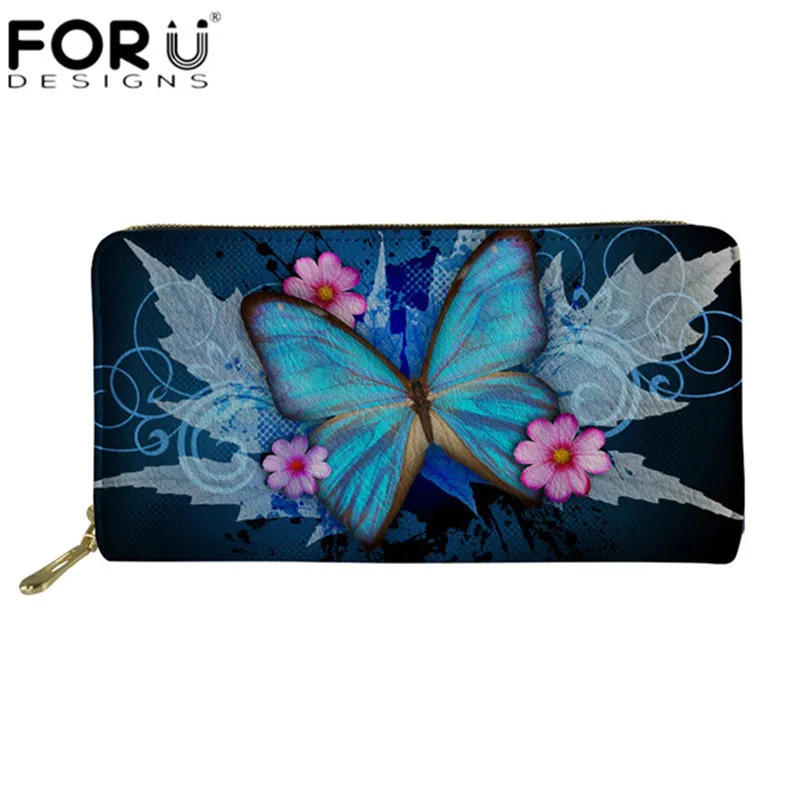 FORUDESIGNS/милый кошелек с рисунком бабочек в виде животных Женский Роскошный из