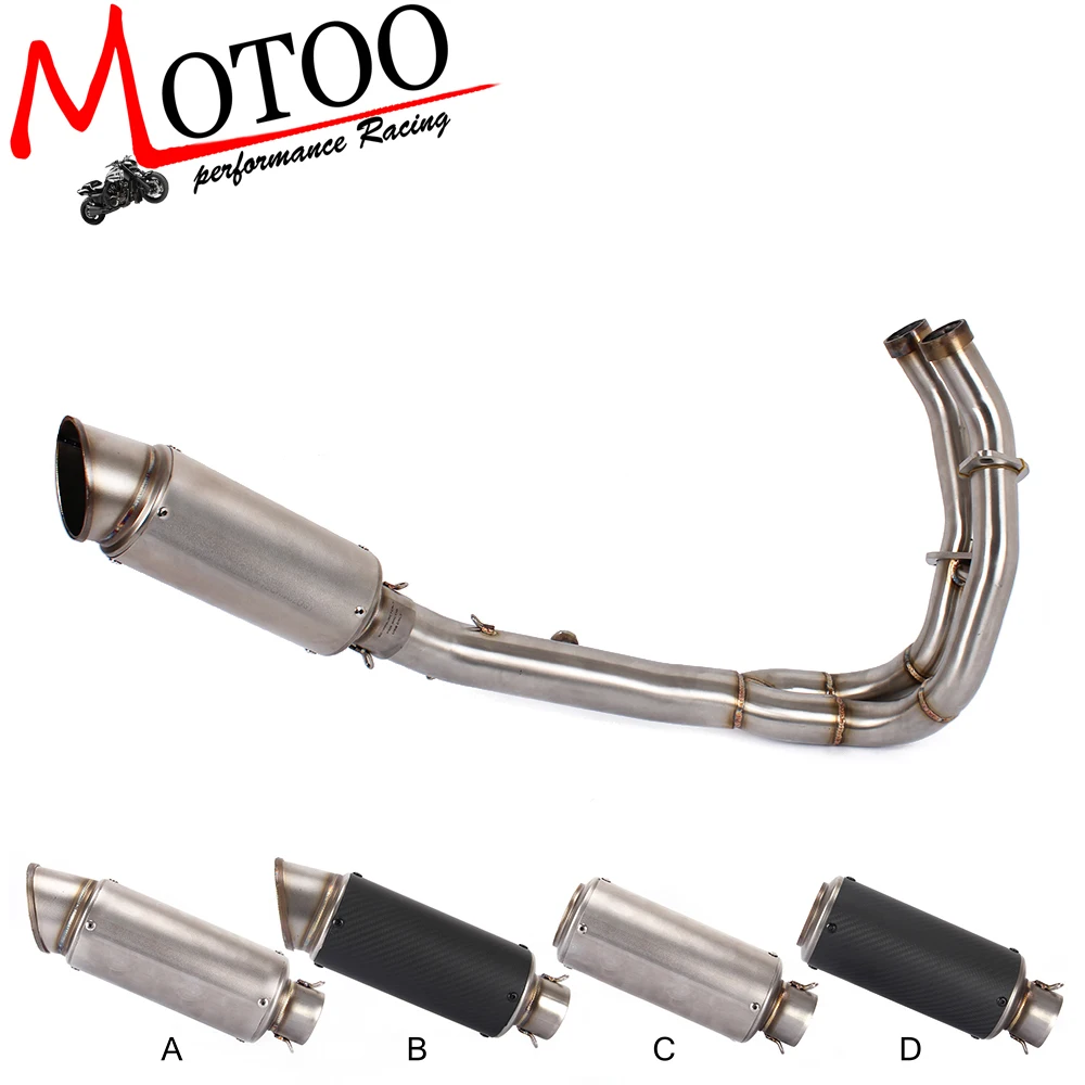 Motoo-мотоцикл полной выхлопной системы для kawasaki ER6N ER-6N ER6F NINJA650R 12-16 с нержавеющей стали выхлопной глушитель