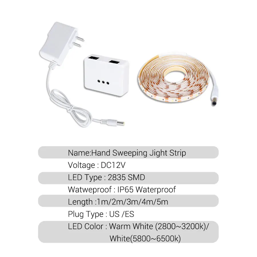 LED Strip Waterproof Hand Sweep Sensor Light For Under Kitchen Cabinets Bar Bedroom Closet Wardrobe Varredura De mao Luz | Лампы и