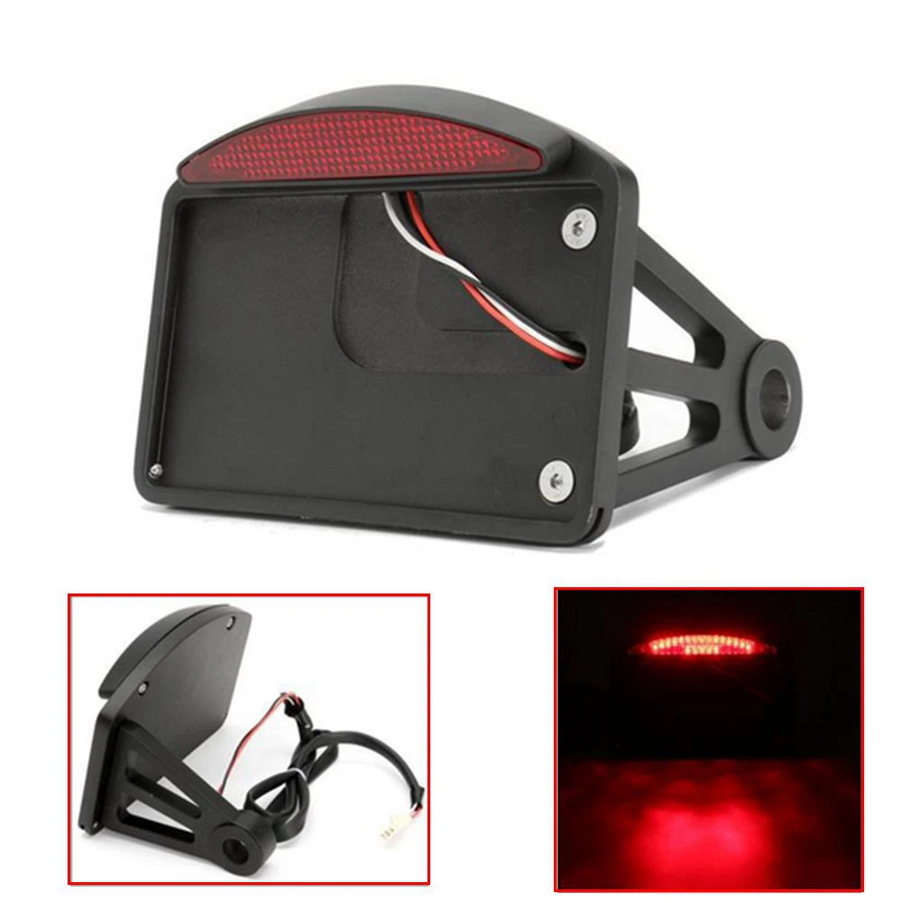 

Черные мотоциклетные номерные знаки светодио дный мотоциклов LED Фонарь горизонтальные боковые пластины крепёжный кронштейн Harley кастомных ...