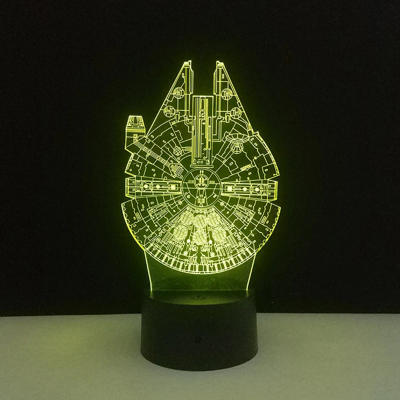 3D светодиодный светильник USB красочные настольные лампы йода R2D2 BB8 Звезда смерти