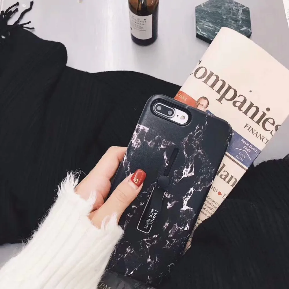 Модные яркие Мрамор чехол для телефона iphone X Case скрыть с держателем и подставкой 6