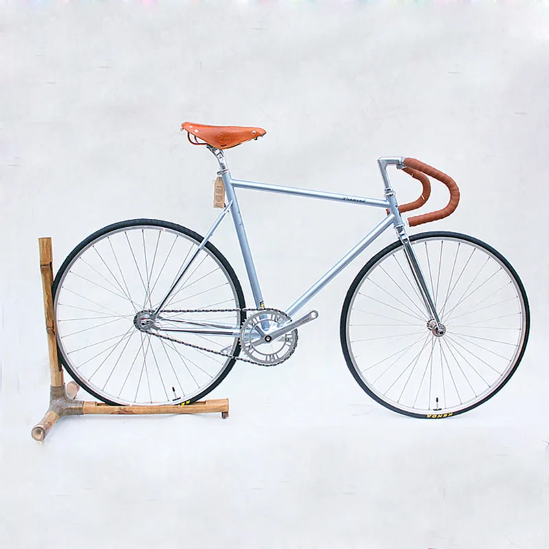 54 см 58 см 60 см fixie велосипед Ретро стальная рама Серебристая фиксированная передача велосипедная дорожка односкоростная 700C велосипед винтажная DIY рама