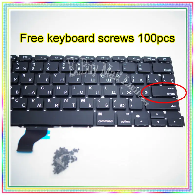 Совершенно новая Русская клавиатура для MacBook Pro Retina 13 3 дюйма A1502 с маленькой