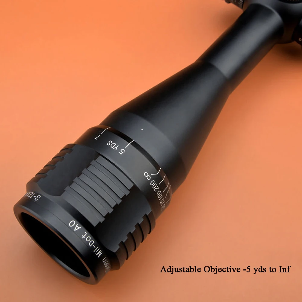 Орлиный глаз прицел 3 12x40 AO R/G Turrets с замком сброс Mil Dot Scope W/2 вида крепления