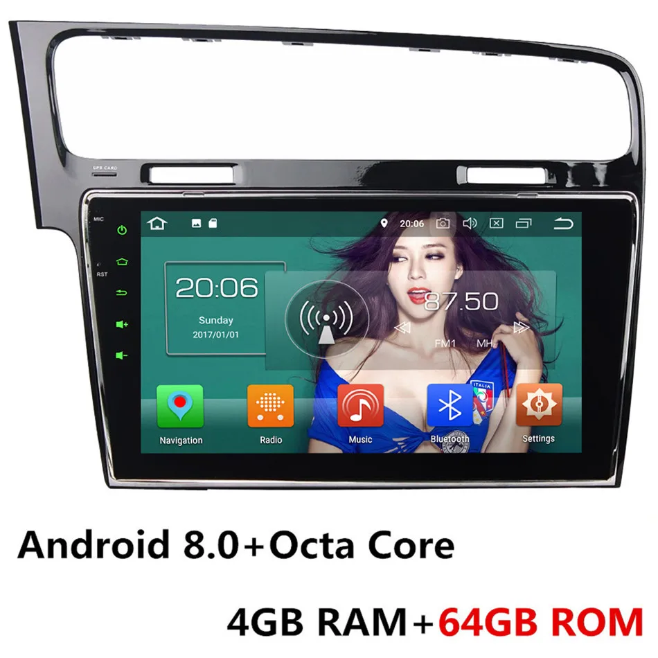 Android 8.0 x 64GB 10," ips Восьмиядерный 4G Android 9,0 4 Гб ОЗУ 64 Гб ПЗУ RDS автомобильный dvd-плеер радио gps ГЛОНАСС для Volkswagen Golf 7 MK7 2013 - Цвет: Android 8.0 x 64GB