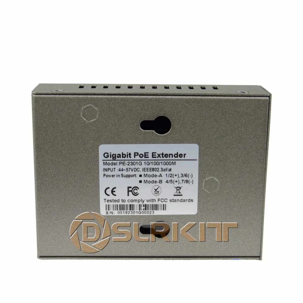 DSLRKIT гигабитный расширитель PoE 100-400 метров 802.3at повторитель питания через Ethernet 1000 Мбит/с