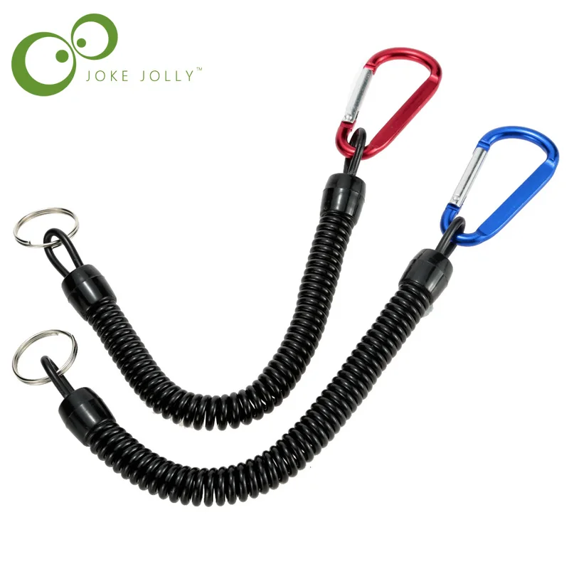 2Pcs Fishing Lanyards Boating Ropes 1.4m Coiled Fish Missed Rope Pole Rod Protector Elastic Line Tackle Tool | Спорт и развлечения