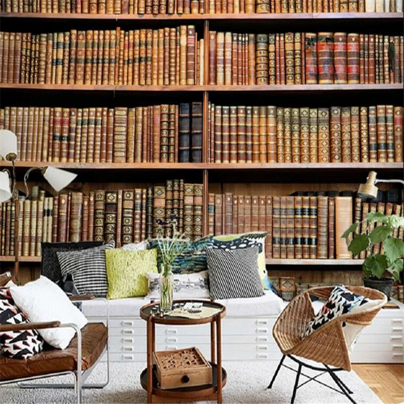 Обои для стен 3 d Классическая книжная полка художественный ТВ фон обои 3D гостиная