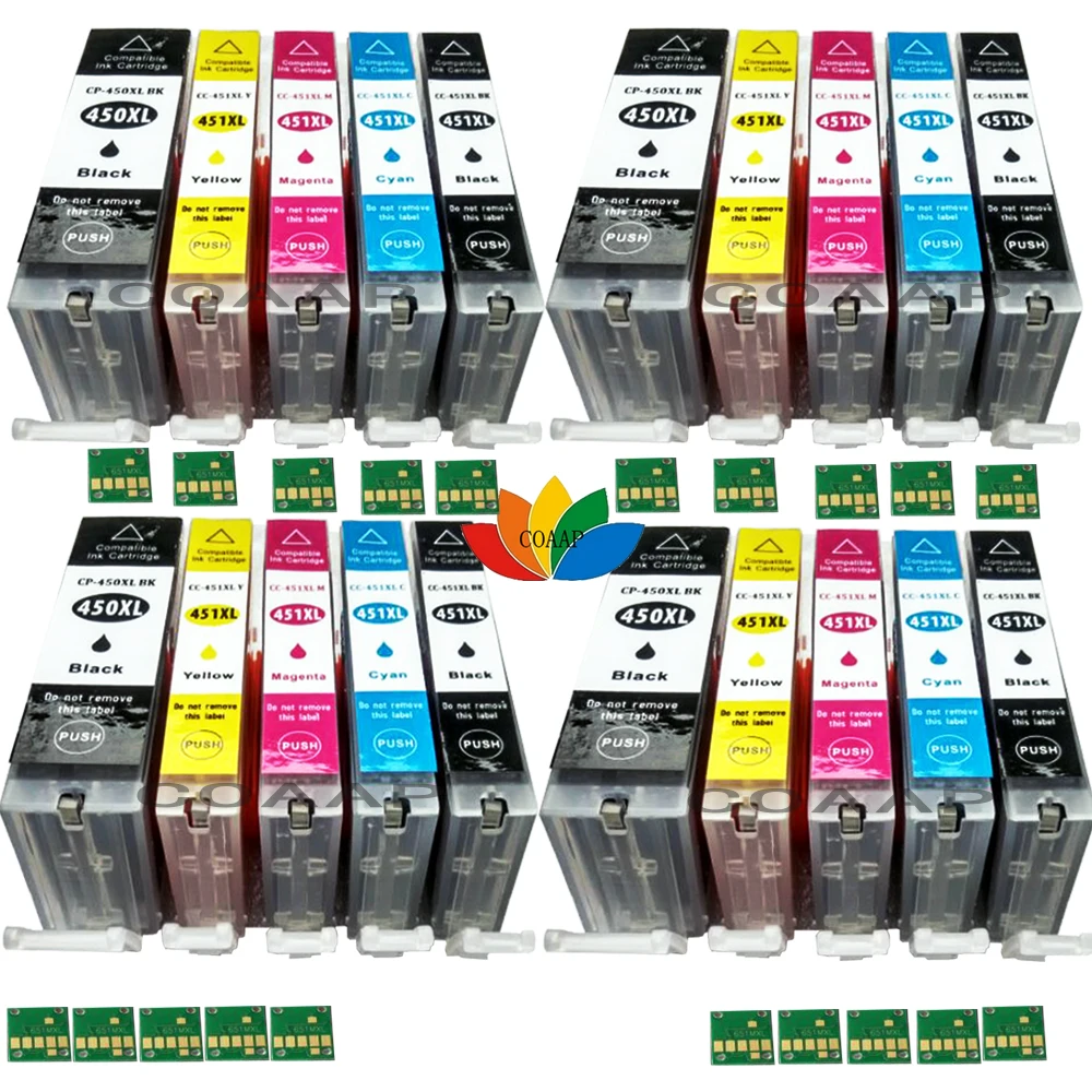 20 шт. совместимый чернильный картридж Canon PGI-450 CLI-451 PIXMA MG5440 MG5540 MG5640 MG6340 MG6440 MG6640 MG7140 |
