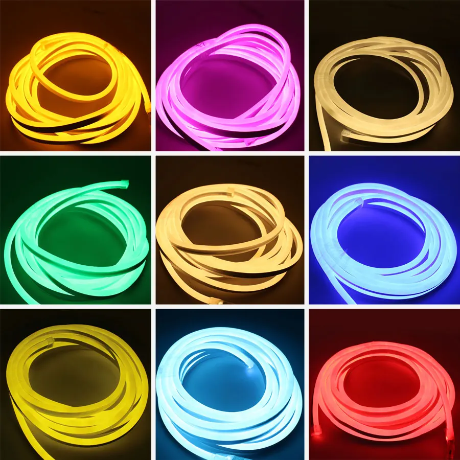 220 В Светодиодная лента RGB свет DC 2835 лампа 5 м 20 100 Водонепроницаемая неоновая