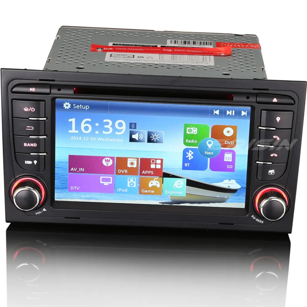 7&quot Car Autoradio Sat Nav DVD GPS Player for A4 S4 RS4 8E 8F B9 B7 SEAT EXEO /800MHz/256MB/CanBus/VMCD Stereo Headunit WBT7078A |