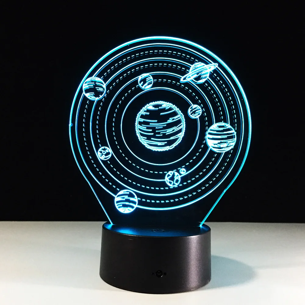 3D визуальный Вселенной Звездных светодиодный настольная лампа видения Иллюзия 7