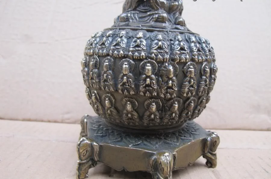 14 &quotТибетский буддизм бронзовый десять тысяч будд Sakyamuni stupa статуя пагоды | Дом и