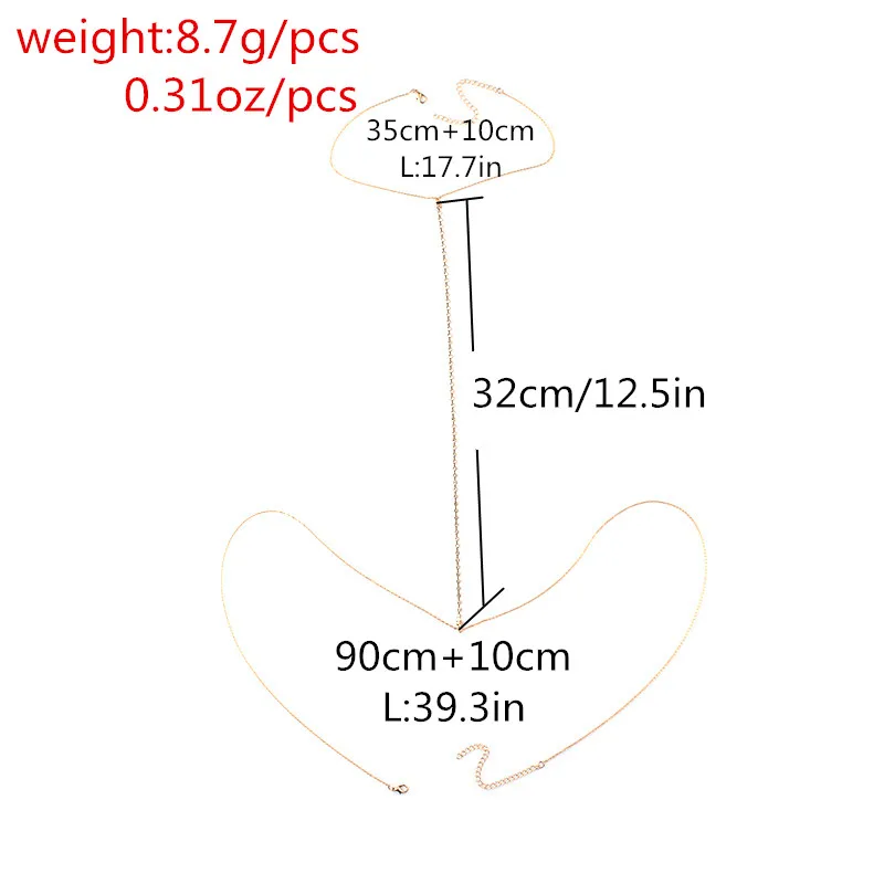 Цепочка IngeSight.Z женская модное ожерелье со звеньями соблазнительная нагрудная
