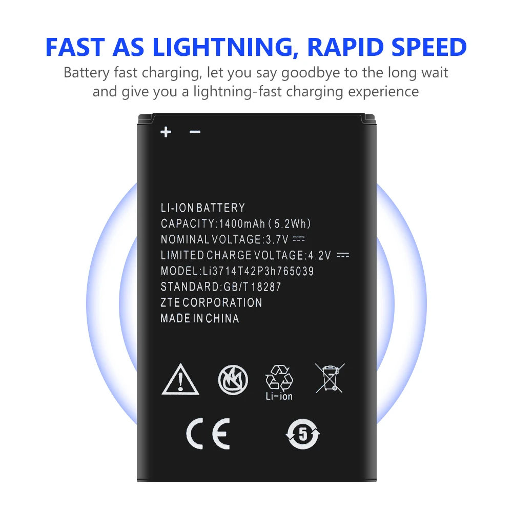 Li3714T42P3H765039 Батарея литиевая батарея для ZTE лезвие A3 T220 AF3 A5 AF5 1400 мА/ч полимерная