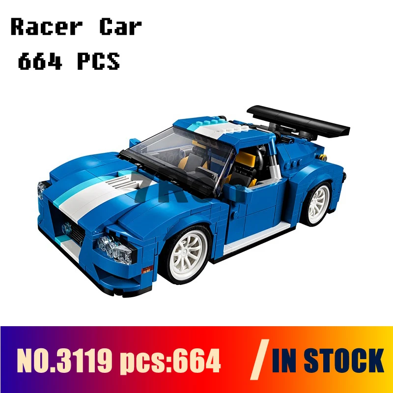 Совместимость с 31070 модели строительные игрушки 3119 664 шт. лего technic Creator Racer Car 3in1