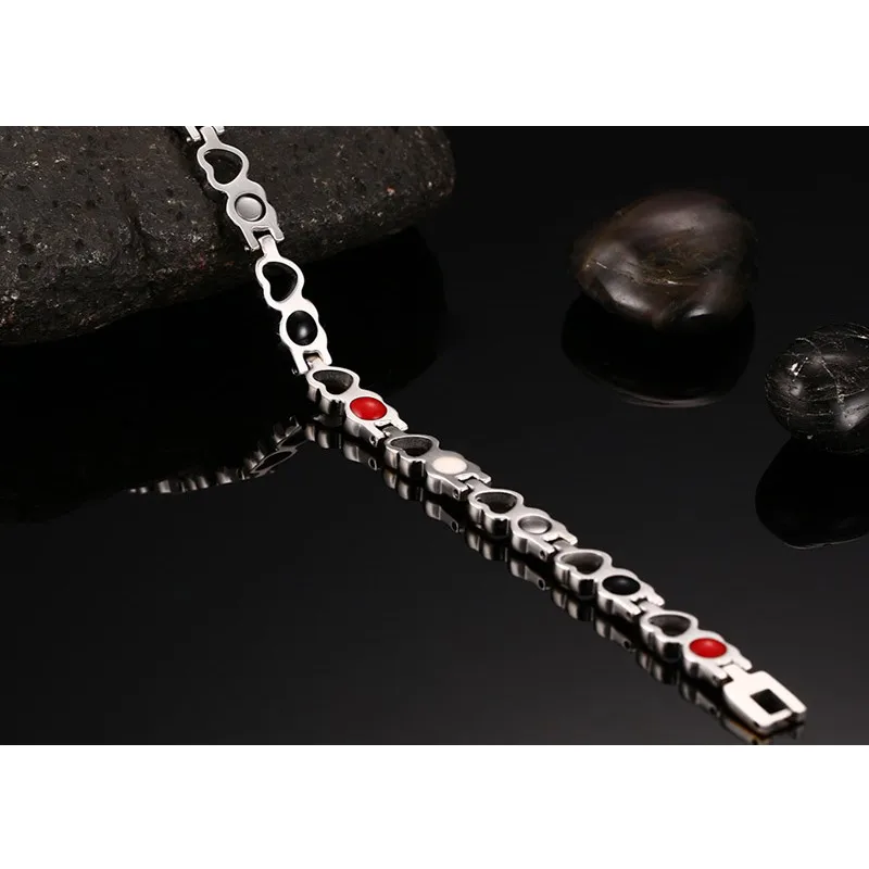 Vnox здоровый Средства ухода Магнитная Браслеты золото цвет сердце Нержавеющая