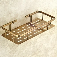 antique brass wall mounted bathroom shower shelf shampoo holder shelves storage shelf rack bathroom basket holder