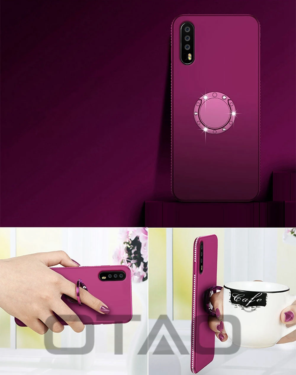 OTAO 3D Алмазный чехол для телефона huawei Honor 10 9 Lite P20 P10 автомобильный Магнитный чехол s для huawei mate 20 10 Pro кольцо держатель ТПУ чехол