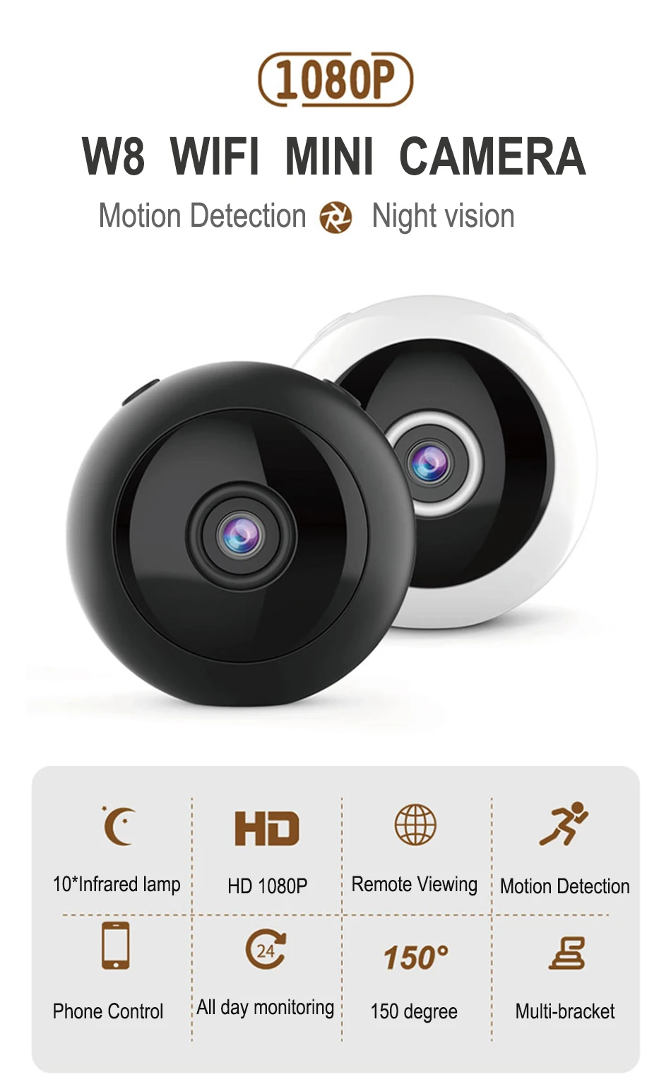 W8 HD 1080P мини-камера wifi инфракрасное ночное видение микро-камера беспроводная IP видеокамера детектор движения DV DVR маленькая видеокамера