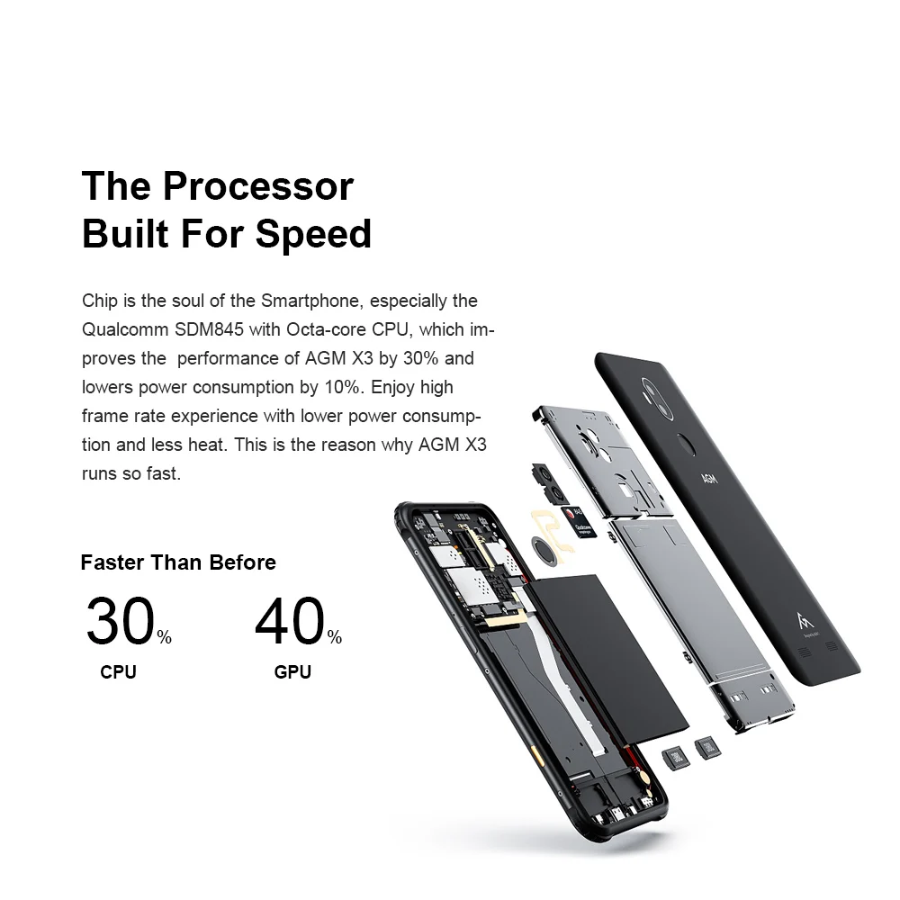 AGM X3 8 GB+ 256 ГБ Snapdragon 845 24MP+ 20MP камеры 4100 mAh Мобильный телефон IP68 Водонепроницаемый 5,99 дюйма Face ID NFC 4G LTE смартфон