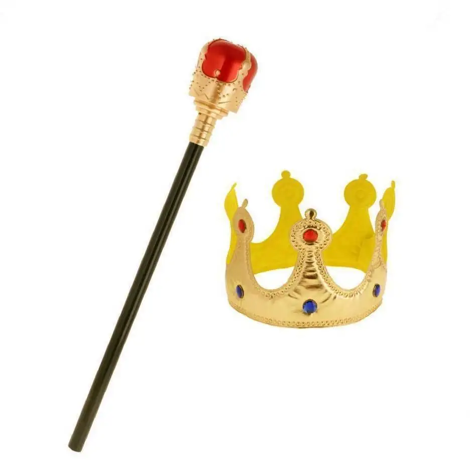 Kids Adults Royal King Queen Crown Sceptre Fancy Dress Props Cosplay birthday wedding|Сувениры для вечеринок| |