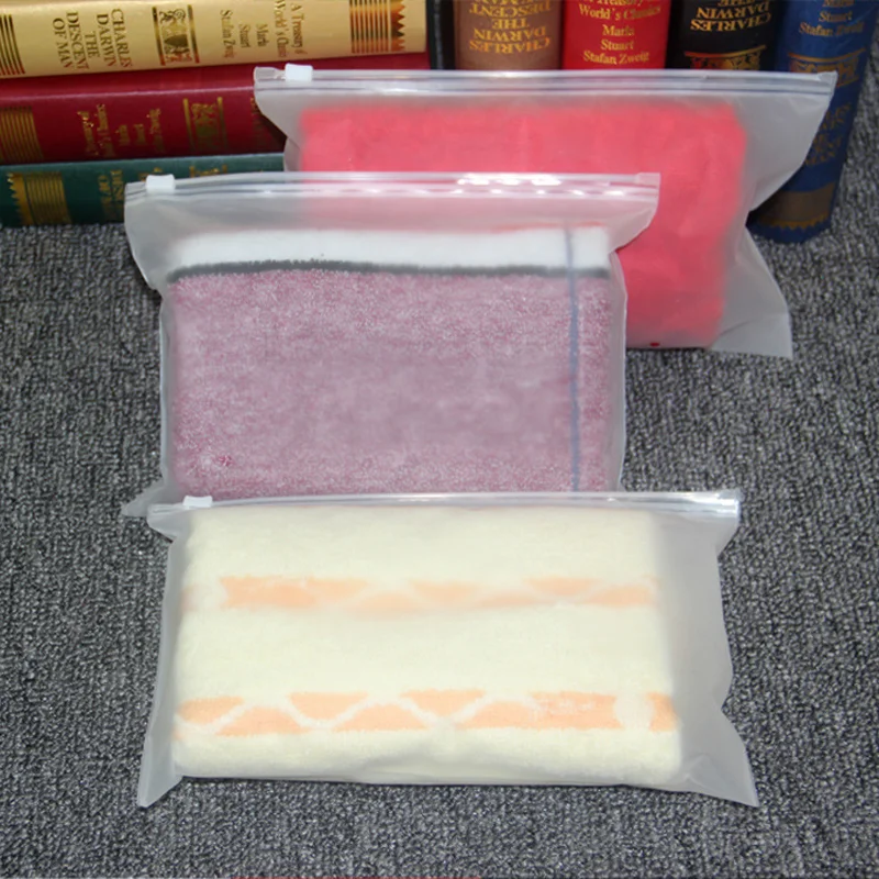 

50c Double sided matte zipper bag underwear socks clothing storage Ziplock bag eva environmental protection packing pouch