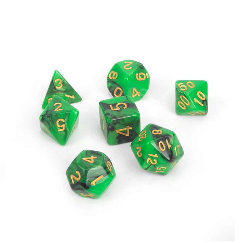 Акриловые многогранные кости для RPG MTG игры 7 шт./компл. 42 шт 6 набор с сумкой D4 D6 D8 D10