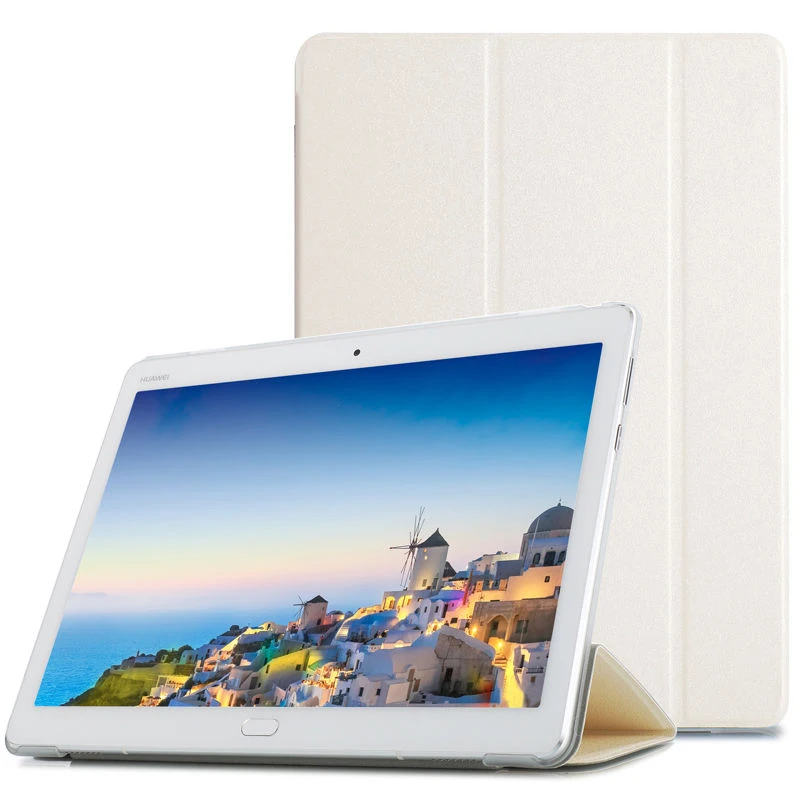 Чехол-подставка для планшета с рисунком для huawei MediaPad T5 10," AGS2-W09/L09/L03/W19 кожаный защитный чехол - Цвет: White