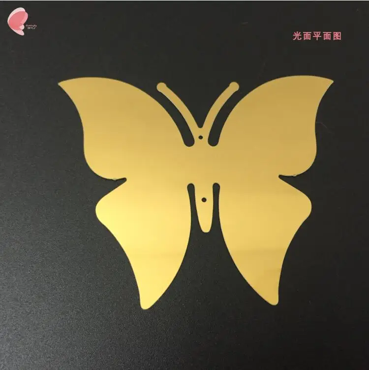 10 шт./лот Золотая Бабочка из нержавеющей стали настенная наклейка трехмерное
