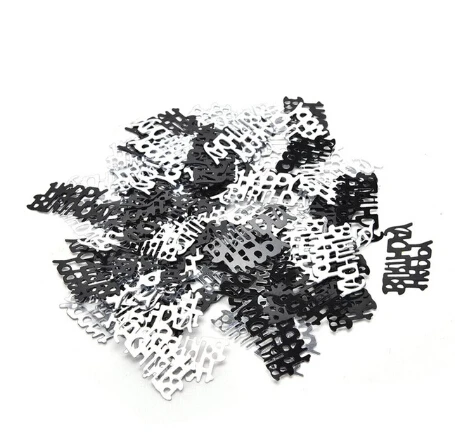 birthday black 600 шт золотые и черные цифровые фигурки 16 18 21 конфетти с днем рождения номенклатуры Разбрасыватели конфетти для стола украшения посыпать металлик - Цвет: birthday black