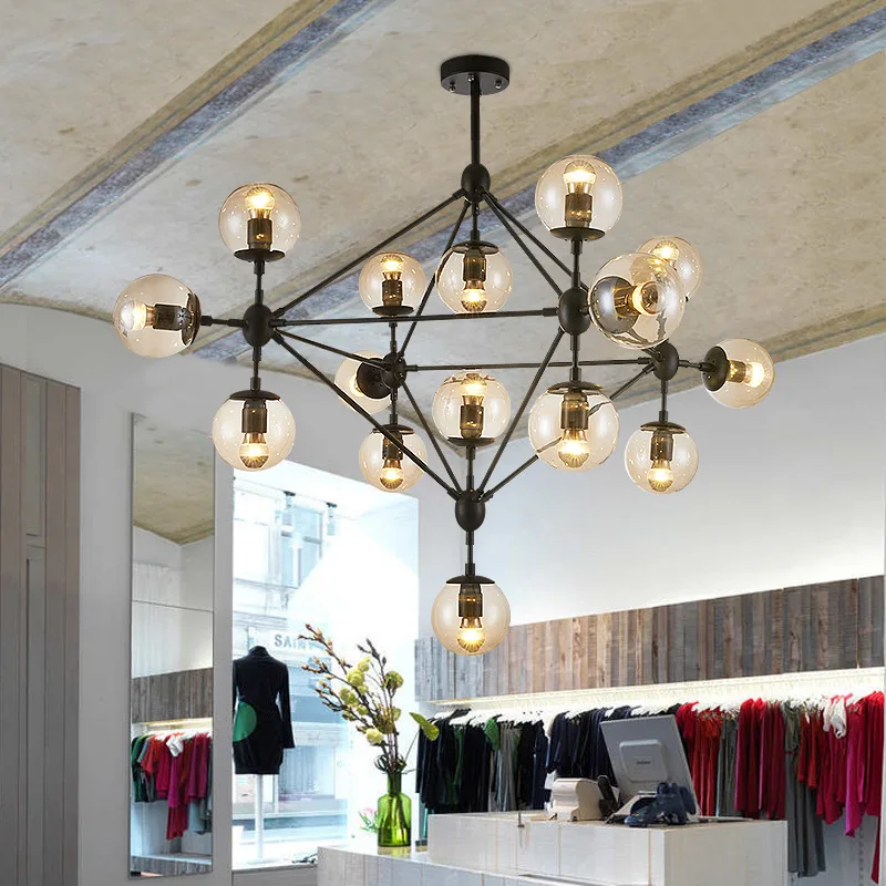 HAIXIANG Американский винтажный промышленный Глобус коньячное стекло DNA люстра