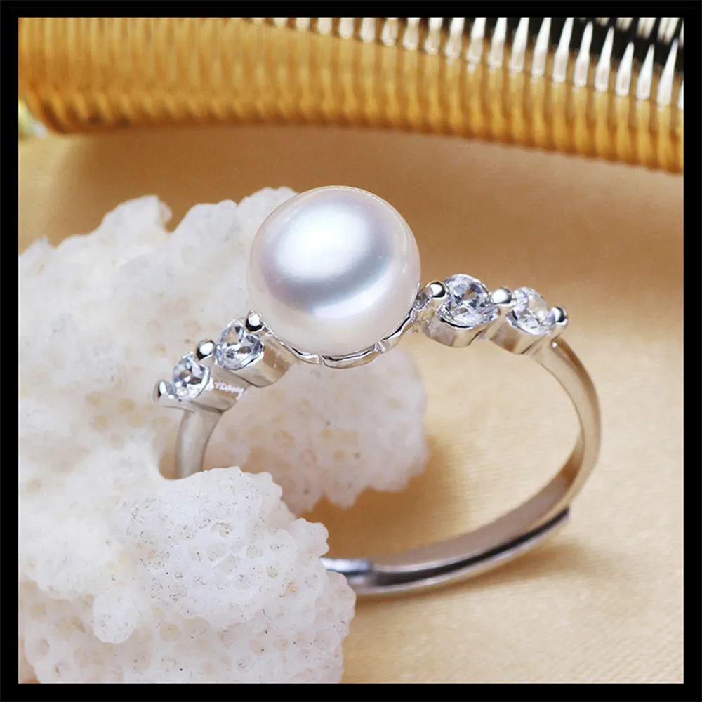 Женское жемчужное кольцо классическое основание для колец кольца с изменяемыми