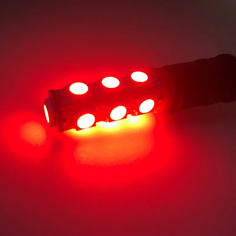 100 шт. Автомобильный светодиодный T10 13 SMD 5050 13 светодиодный 13Smd 194 168 192 авто боковые Габаритные светильник лампочка 194 168 W5W светодиодный Клин лампа AC/DC 12V