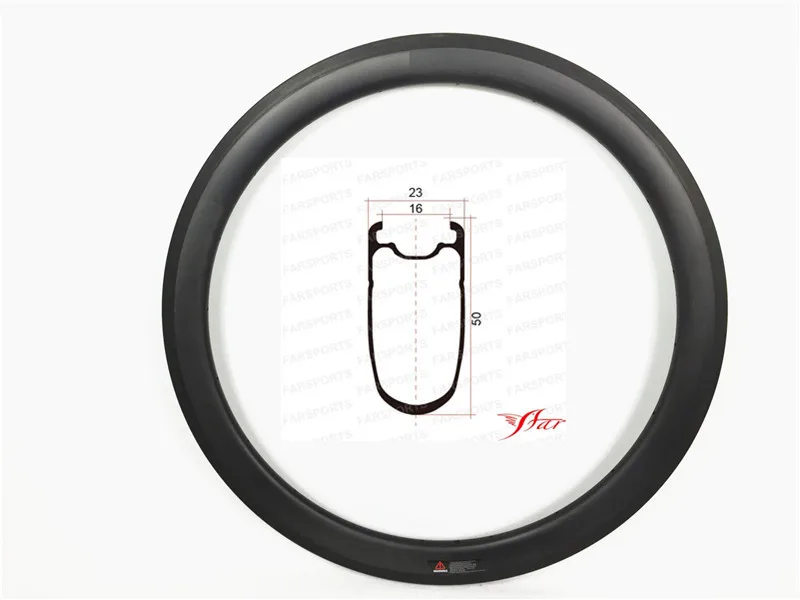 Бескамерные аэродинамические U образные карбоновые обода 50 мм 25 700C для дорожного