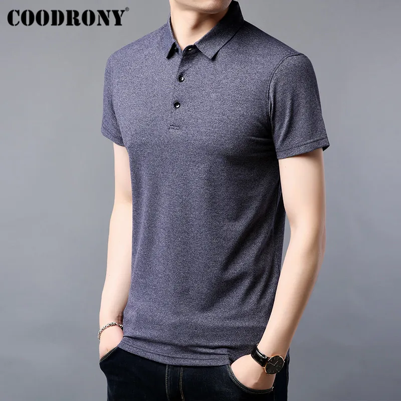 Мужская хлопковая футболка с отложным воротником коротким рукавом | одежда