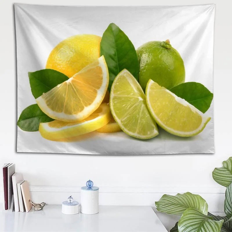 Настенная ткань с лимоном и фруктами на заказ подвесной гобелен подарок свадьбу