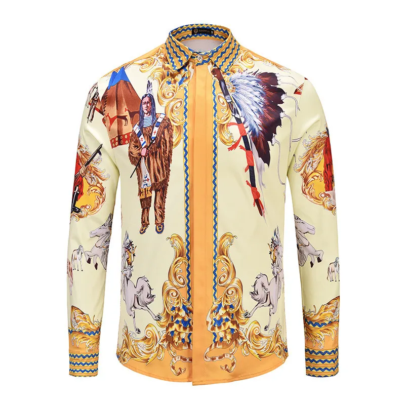 2020 Мужская гавайская рубашка Camisa Hombre Готическая Masculina Homme роскошная причудливая