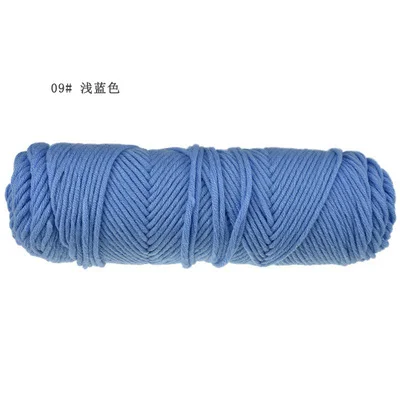 Light Blue Color KOKNIT шелковая молочная хлопчатобумажная пряжа для вязания толстой нити для вязания крючком тканевая пряжа DIY сумка для сумки ковер Шерсть вязание крючком вплетать в пряжу нить - Цвет: Light Blue Color