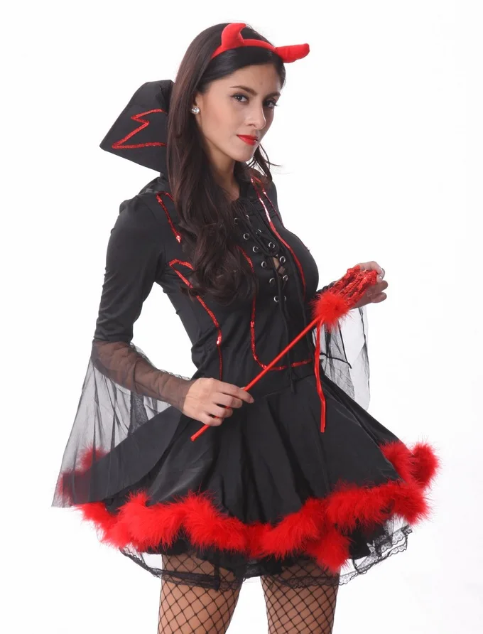 Для женщин индивидуальные демон костюмы для Хэллоуина Костюм Дьявола сказочный