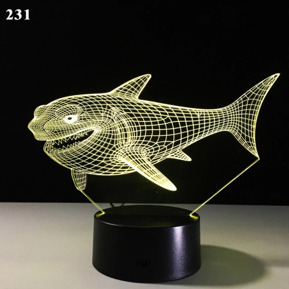 3D красочный Дельфин свет LED Touch 3 D ночные светильники градиентные визуальные