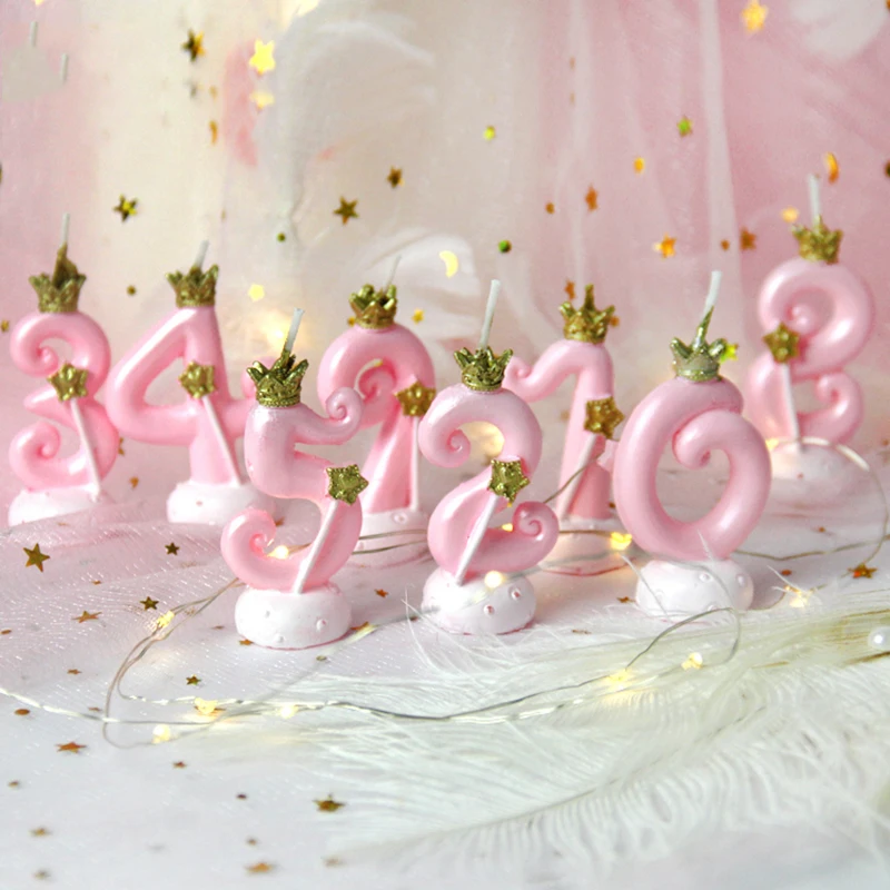 Новинка милая свеча на день рождения розовая Свеча в форме короны украшение для