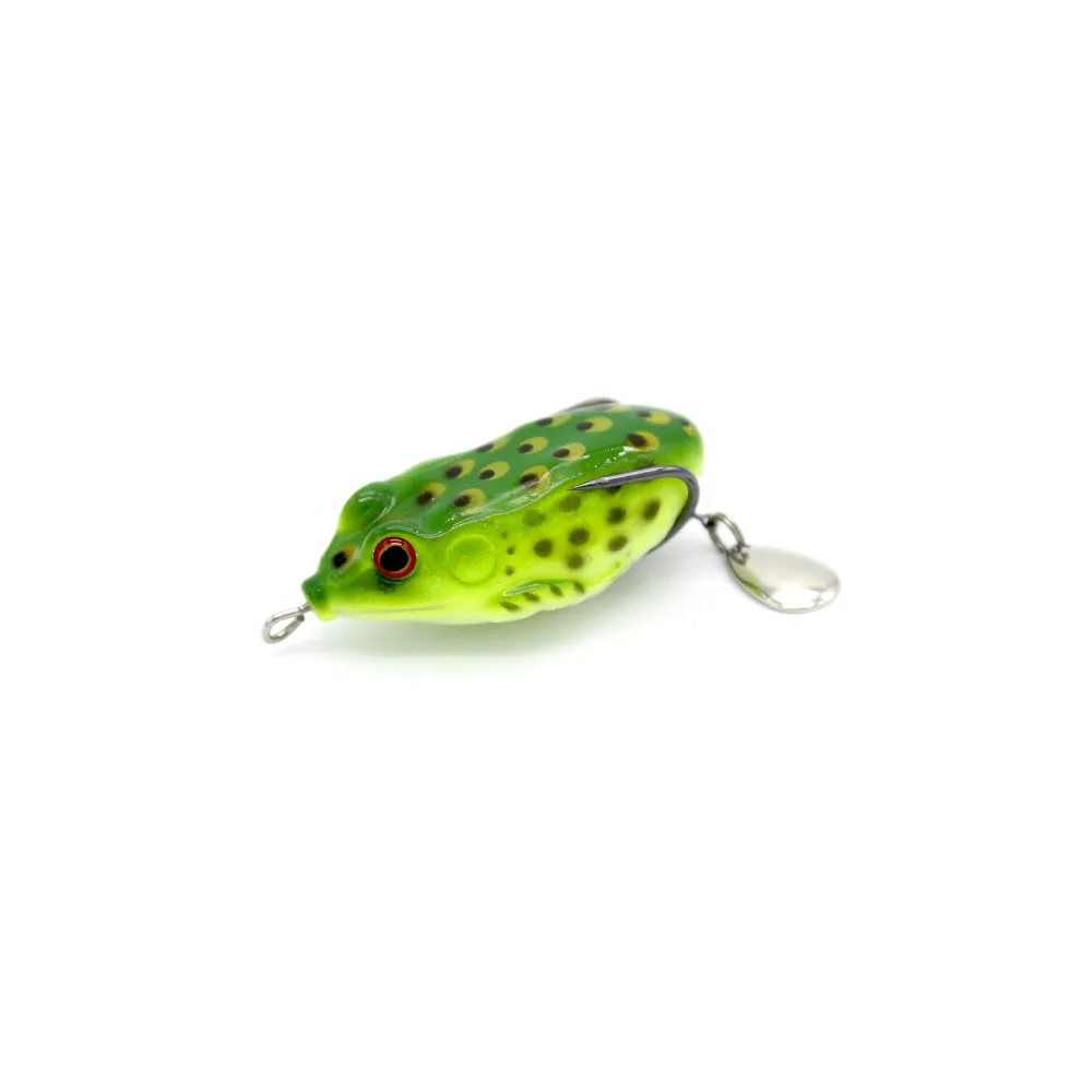 Gorgons 1Pcs 55mm 14g Artificial Softbait Top Water Floating BKK Hooks Spinner Soft Fishing Lure Frog | Спорт и развлечения