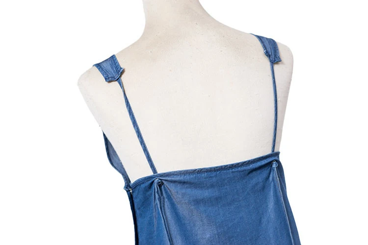 Летнее платье 2019 Повседневное макси без рукавов Джинсовая женская одежда с